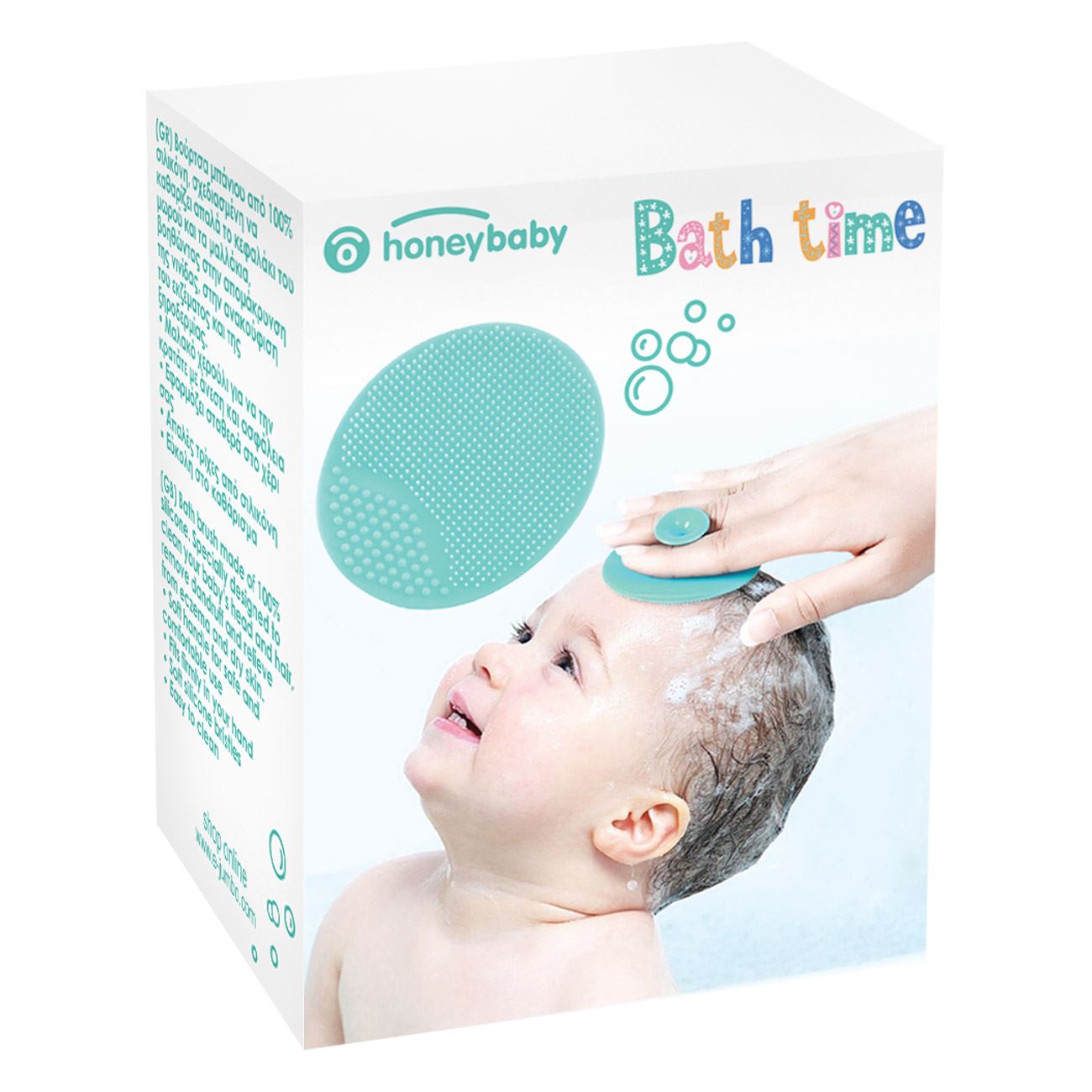 Perie silicon bebelusi, honeybaby, maner moale, verde, 5 x 6.5cm - imagine 4